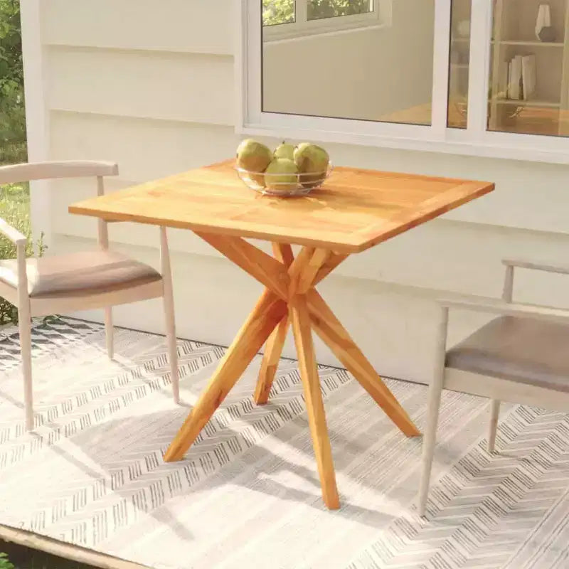 vidaXL Table de Jardin en Bois Naturel Massif d'Acacia Moyenne - 85 x 85 x 75 cm Carrée