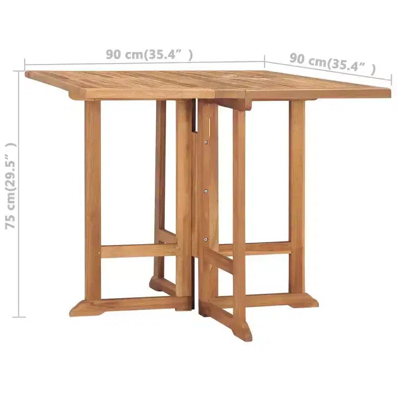 vidaXL Table de jardin pliante en bois de teck massif