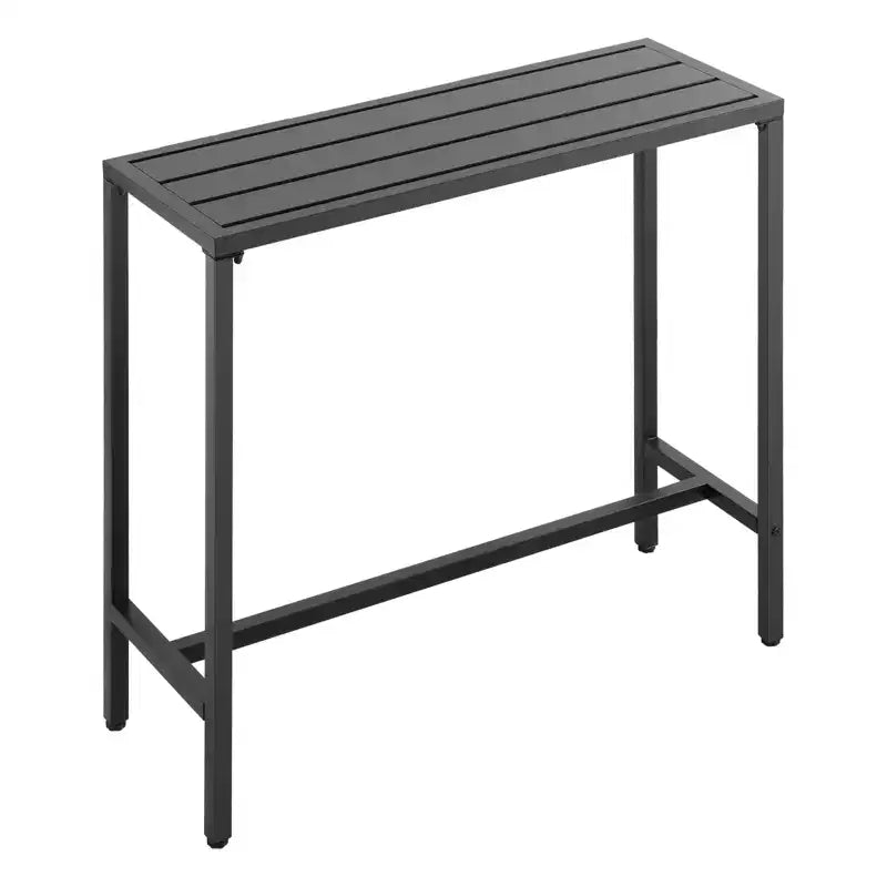VEVOR Outdoor Bar Table, 39.4 x 15 in Patio Bar Table, Waterproof Top & Sturdy Metal Frame, Rectangle Counter Height Dining Tables, Black