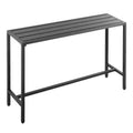 VEVOR Outdoor Bar Table, 55 x 15 in Patio Bar Table, Waterproof Top & Sturdy Metal Frame, Rectangle Counter Height Dining Tables, Black