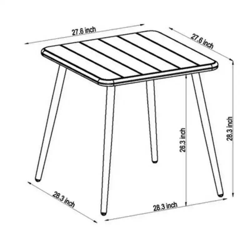 Table de bistro de patio Urban Elements, résine recyclée et pieds finition teck, jaune
