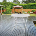 COZONY White Folding Cocktail Table, Round Bar Height High Top Table for Indoor and Outdoor Events