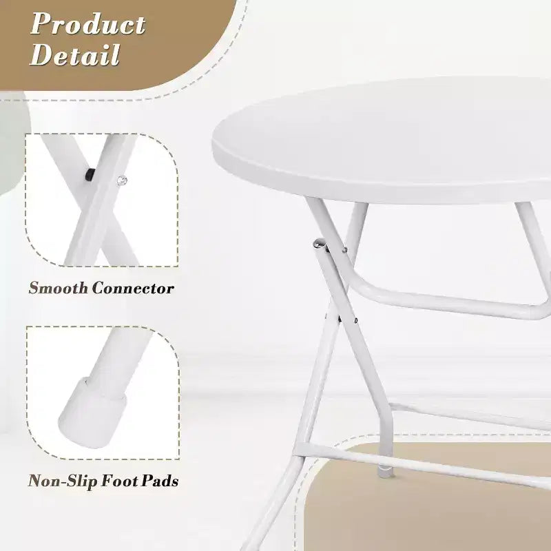 COZONY Table de cocktail pliante blanche, Table haute ronde pour événements intérieurs et extérieurs