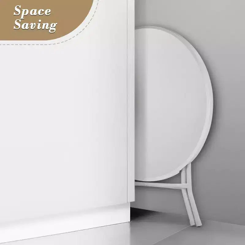 COZONY Table de cocktail pliante blanche, Table haute ronde pour événements intérieurs et extérieurs