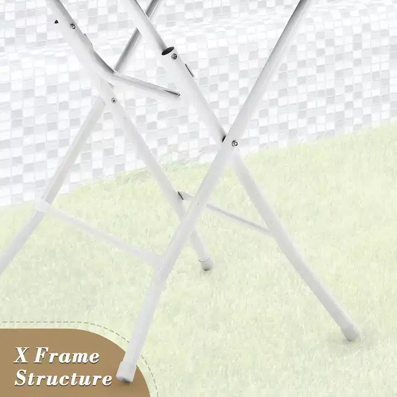 COZONY Table de cocktail pliante blanche, Table haute ronde pour événements intérieurs et extérieurs