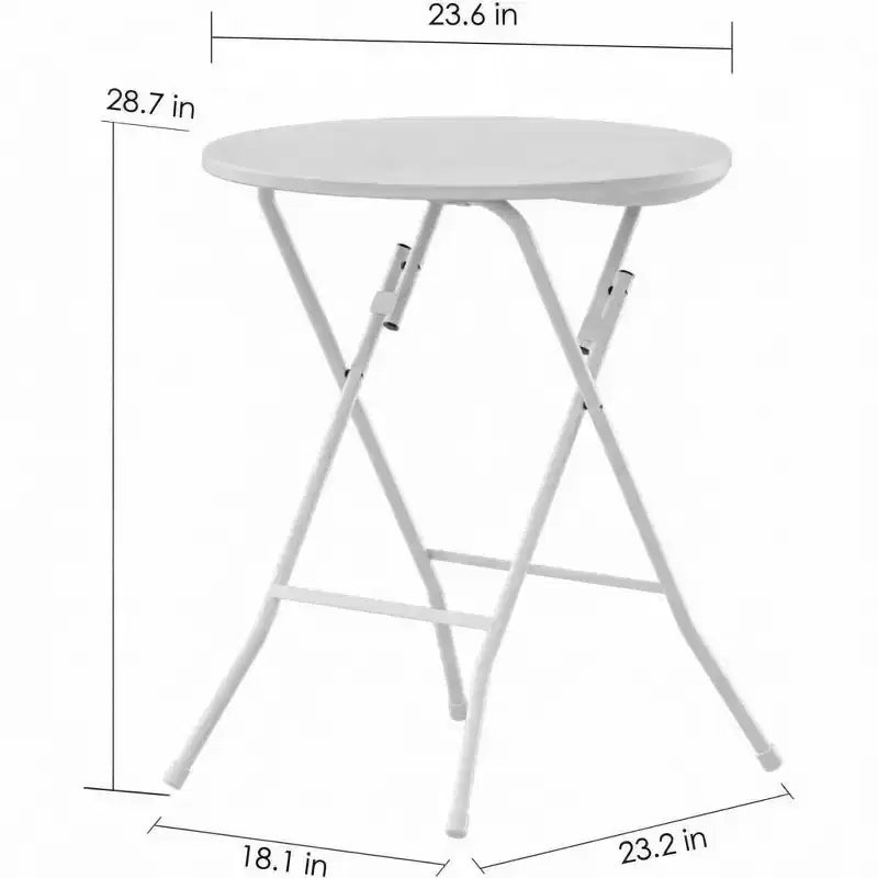 COZONY Table de cocktail pliante blanche, Table haute ronde pour événements intérieurs et extérieurs