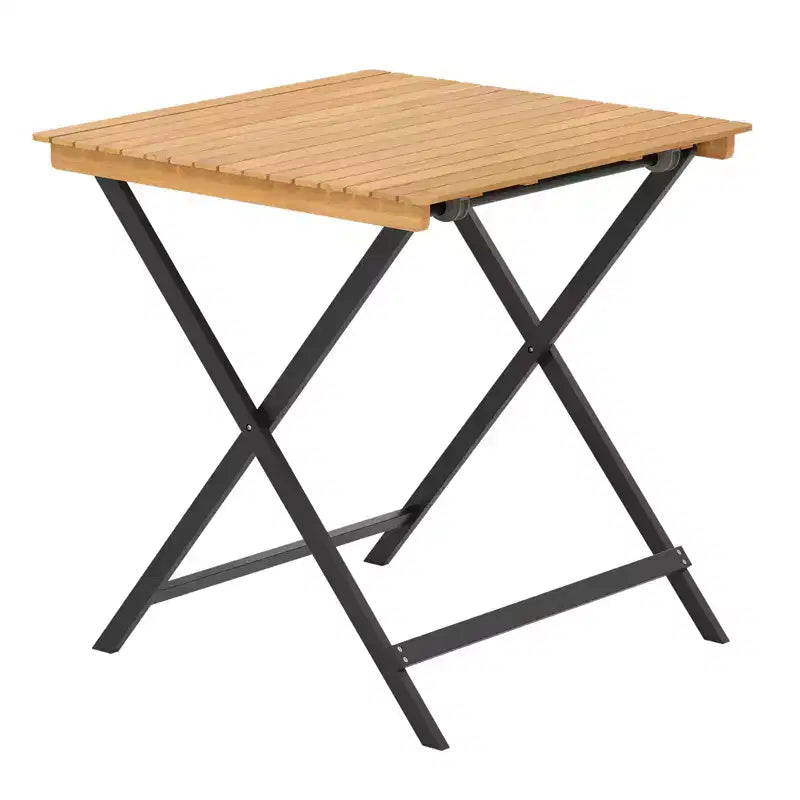 Table pliante Costway 28" pour terrasse avec plateau à lattes, table de bistrot portable