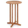 sumyeg 39 Outdoor Acacia Wood Bar Table, Round Patio Bistro Table with Slatted Top, Bar Height for Balcony, Backyard, Garden