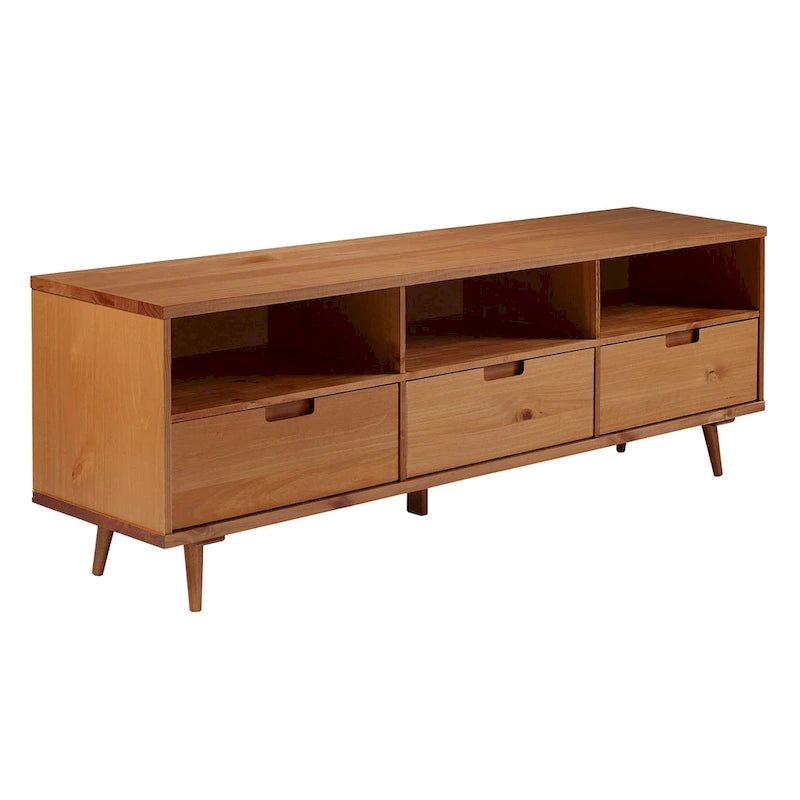 Meuble TV en bois massif Middlebrook Alby 70 po de style Mid-Century
