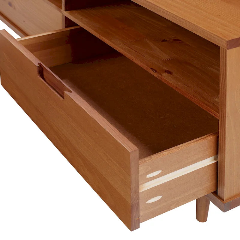 Meuble TV en bois massif Middlebrook Alby 70 po de style Mid-Century