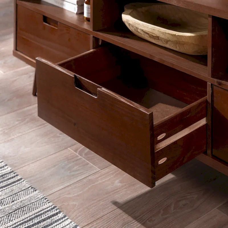 Meuble TV en bois massif Middlebrook Alby 70 po de style Mid-Century