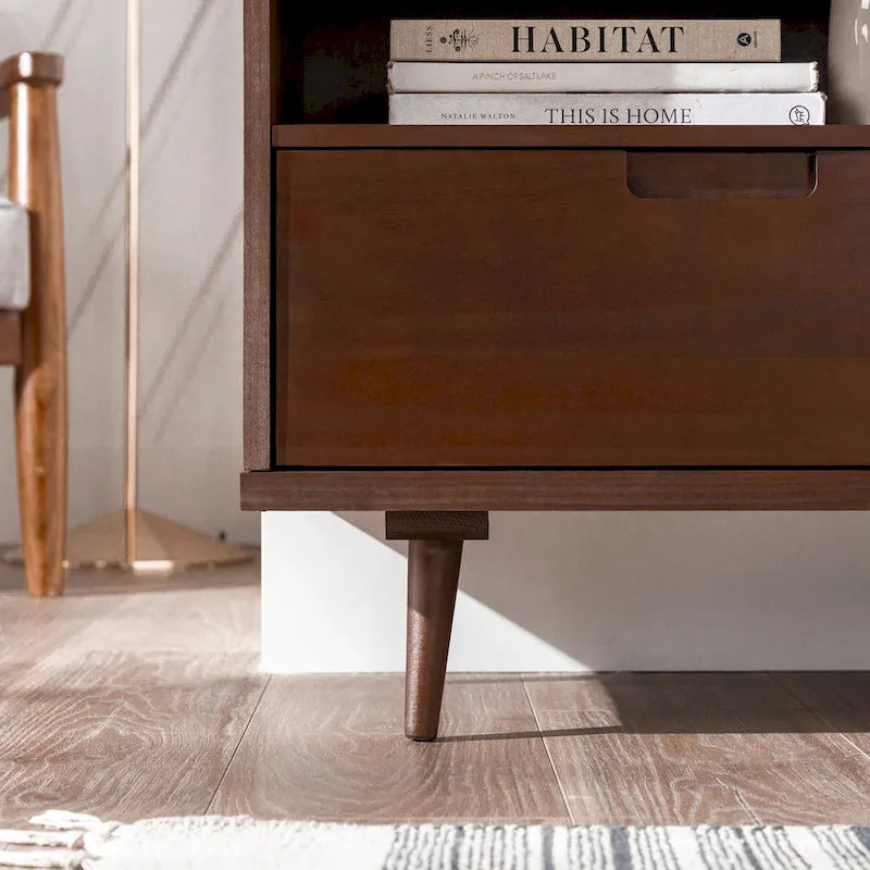 Meuble TV en bois massif Middlebrook Alby 70 po de style Mid-Century