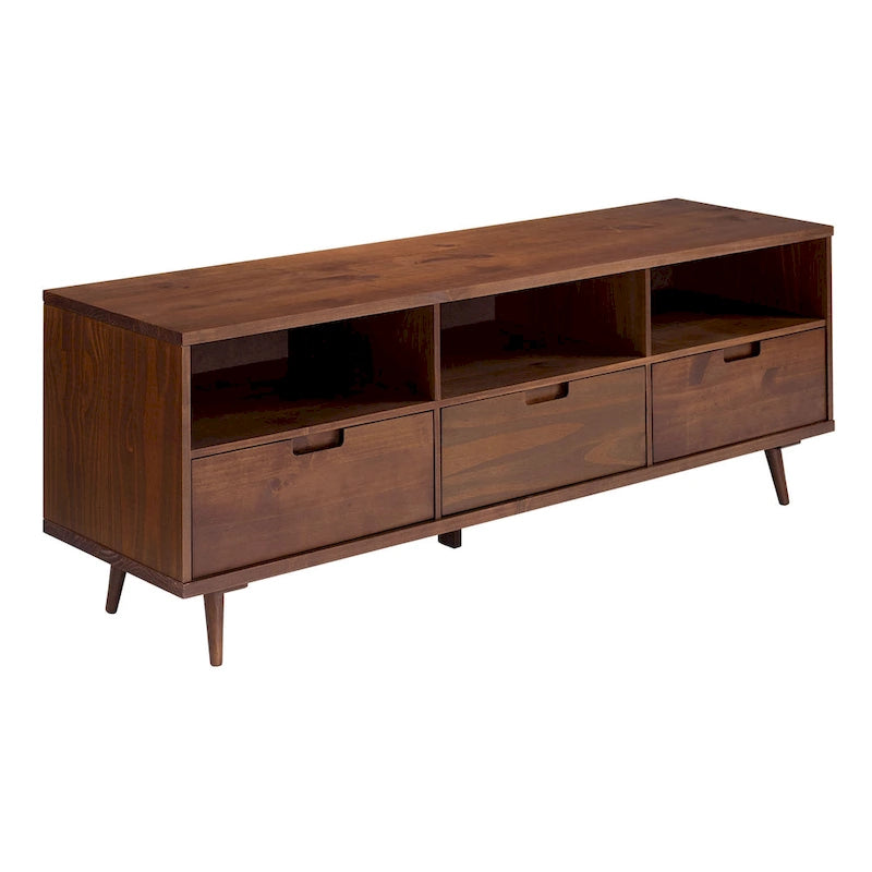 Meuble TV en bois massif Middlebrook Alby 70 po de style Mid-Century