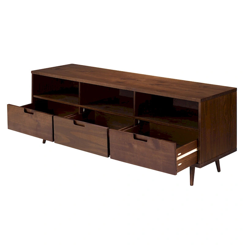 Meuble TV en bois massif Middlebrook Alby 70 po de style Mid-Century