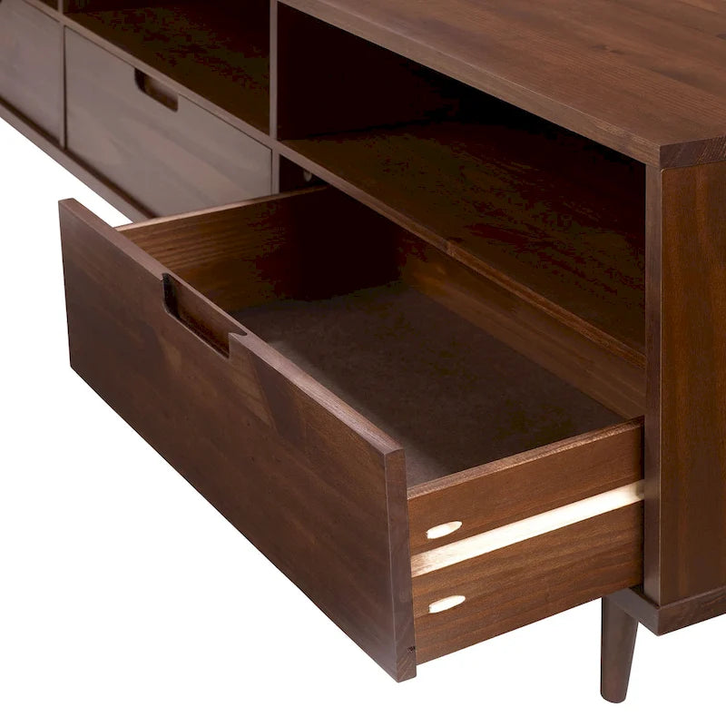 Meuble TV en bois massif Middlebrook Alby 70 po de style Mid-Century