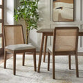 Chaises de salle à manger en bois massif et rotin Newington de Simple Living (lot de 2)