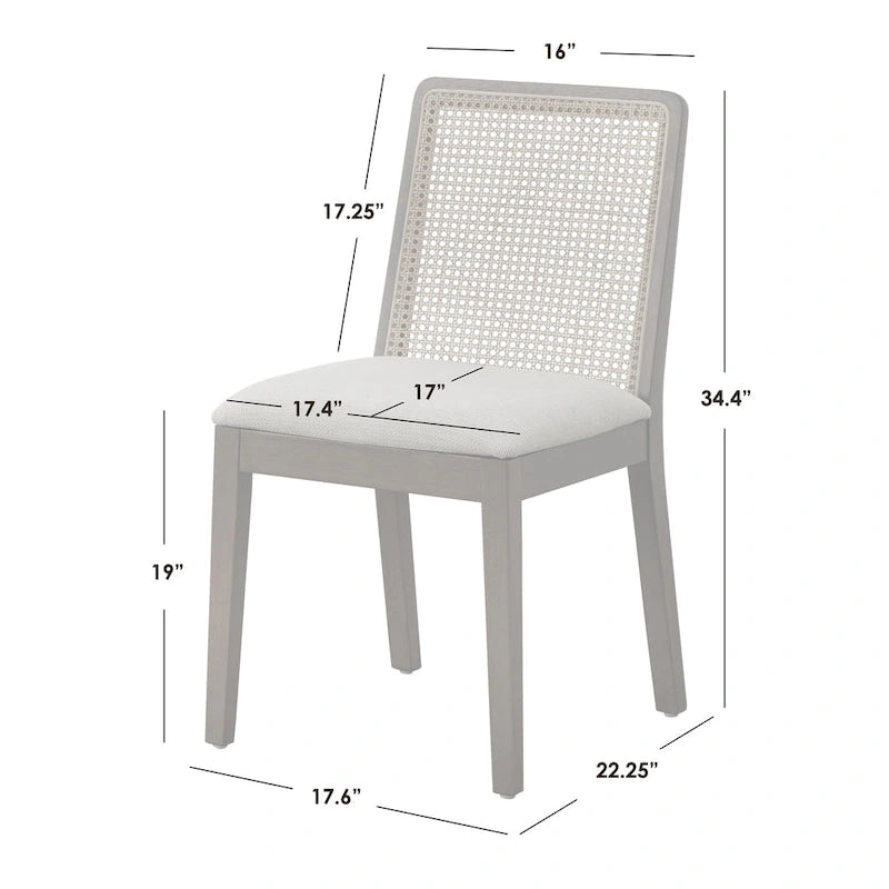Chaises de salle à manger en bois massif et rotin Newington de Simple Living (lot de 2)