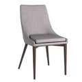 Chaises de salle à manger Sasha en tissu gris du milieu du siècle avec pieds coniques (Lot de 2) iNSPIRE Q Modern