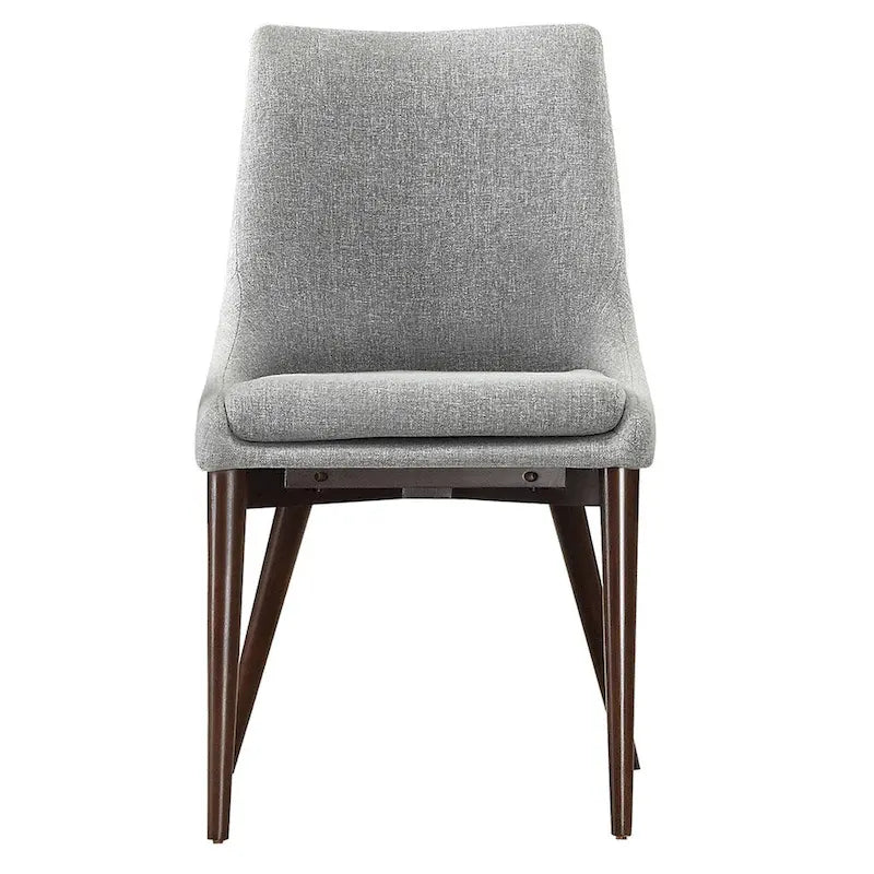 Chaises de salle à manger Sasha en tissu gris du milieu du siècle avec pieds coniques (Lot de 2) iNSPIRE Q Modern