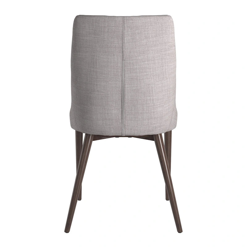 Chaises de salle à manger Sasha en tissu gris du milieu du siècle avec pieds coniques (Lot de 2) iNSPIRE Q Modern