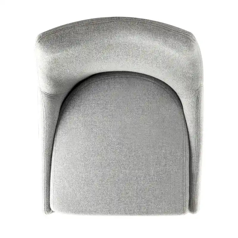 Chaises de salle à manger Sasha en tissu gris du milieu du siècle avec pieds coniques (Lot de 2) iNSPIRE Q Modern