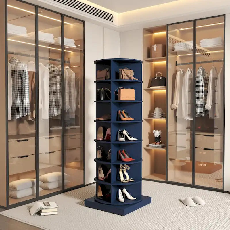Armoire à chaussures rotative à 360° - 7 niveaux