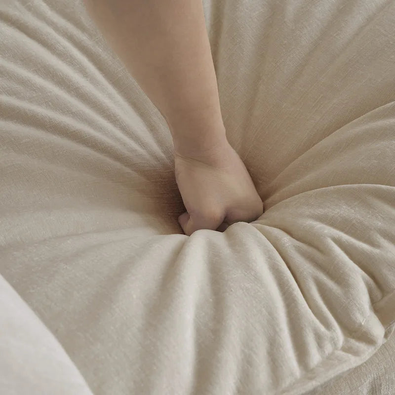 Canapé d'angle modulable en chenille 3 pièces avec pouf