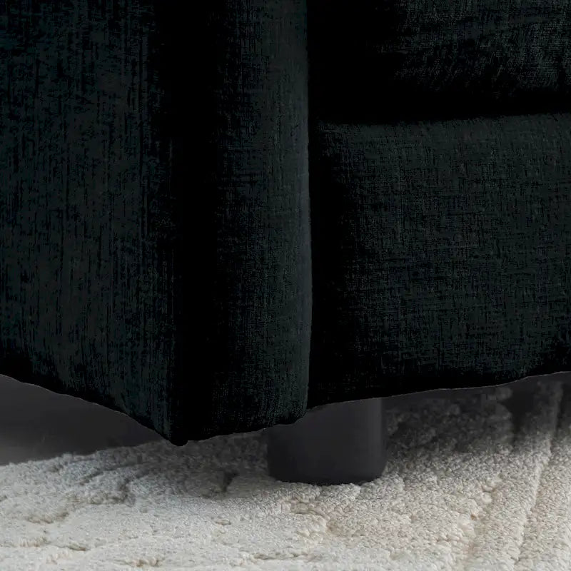 Canapé d'angle modulable en chenille 3 pièces avec pouf