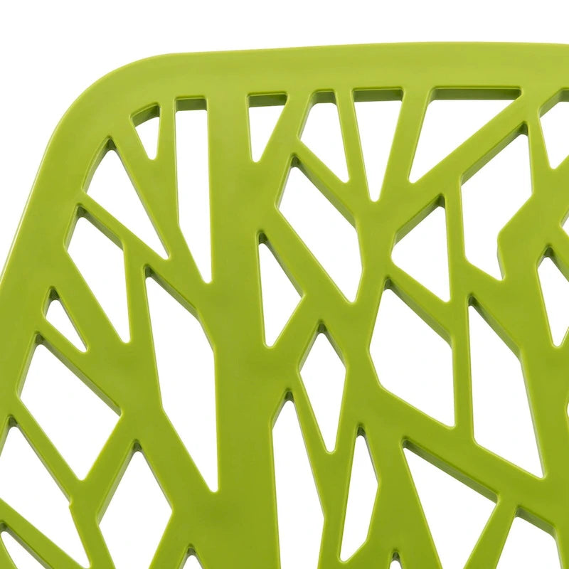 Chaise de salle à manger empilable Asbury avec pieds chromés (lot de 2) Chaise d'appoint moderne avec dossier découpé