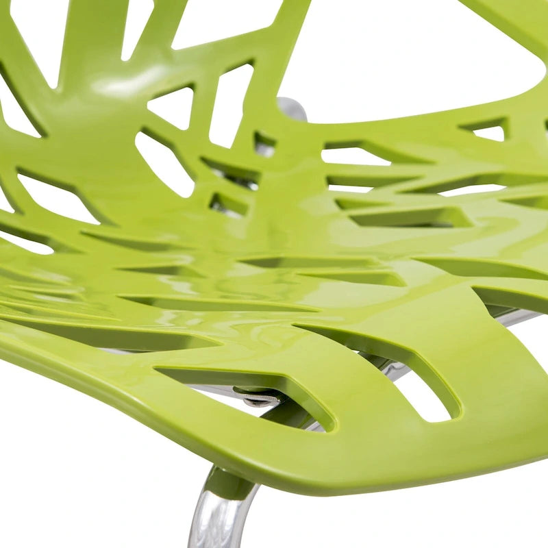 Chaise de salle à manger empilable Asbury avec pieds chromés (lot de 2) Chaise d'appoint moderne avec dossier découpé