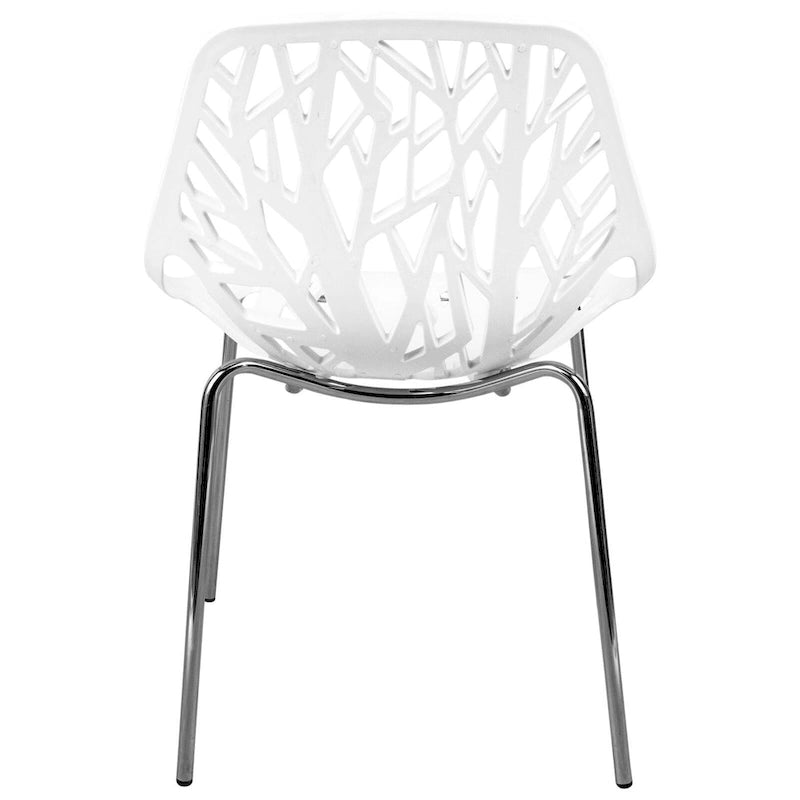 Chaise de salle à manger empilable Asbury avec pieds chromés (lot de 2) Chaise d'appoint moderne avec dossier découpé