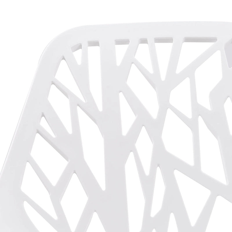 Chaise de salle à manger empilable Asbury avec pieds chromés (lot de 2) Chaise d'appoint moderne avec dossier découpé