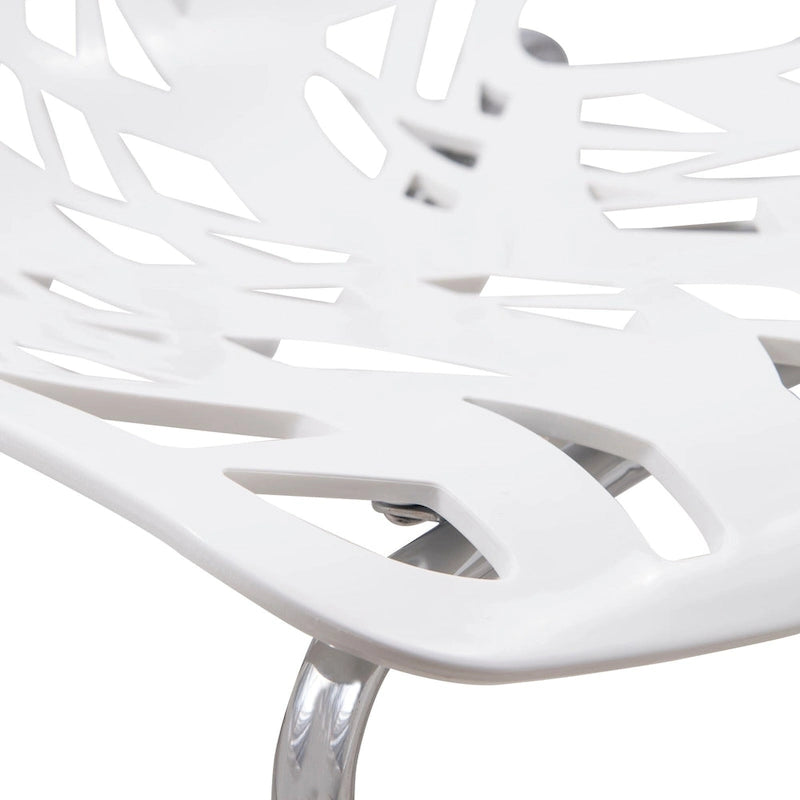 Chaise de salle à manger empilable Asbury avec pieds chromés (lot de 2) Chaise d'appoint moderne avec dossier découpé