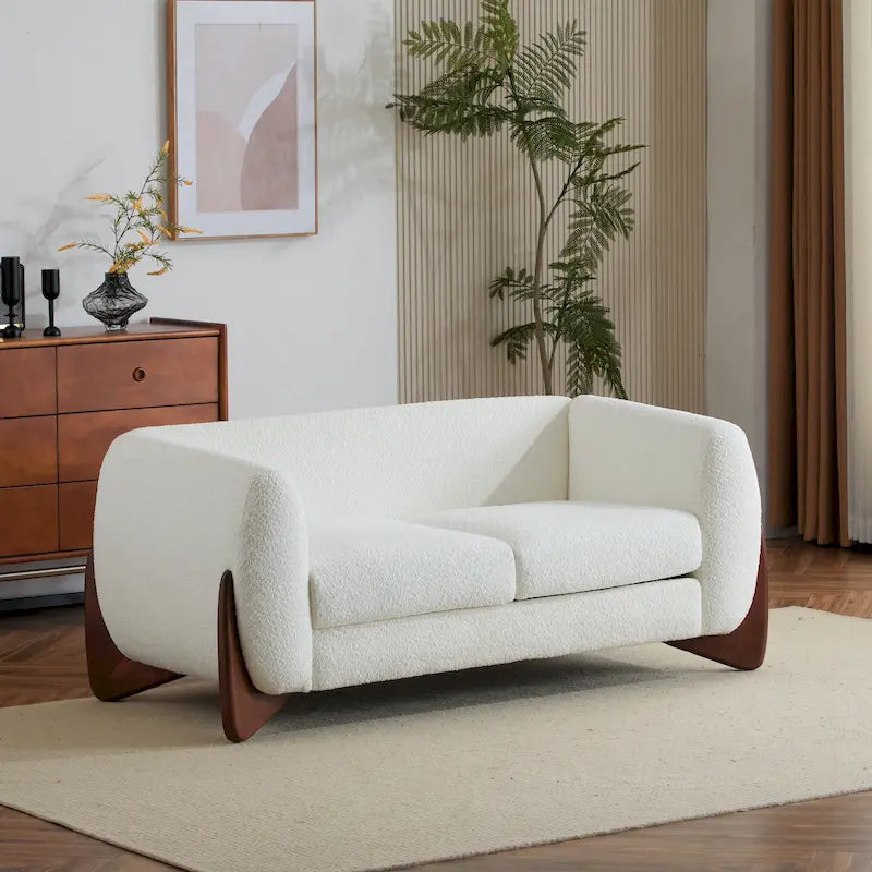 Causeuse en bouclé rembourrée Alma de Christopher Knight Home
