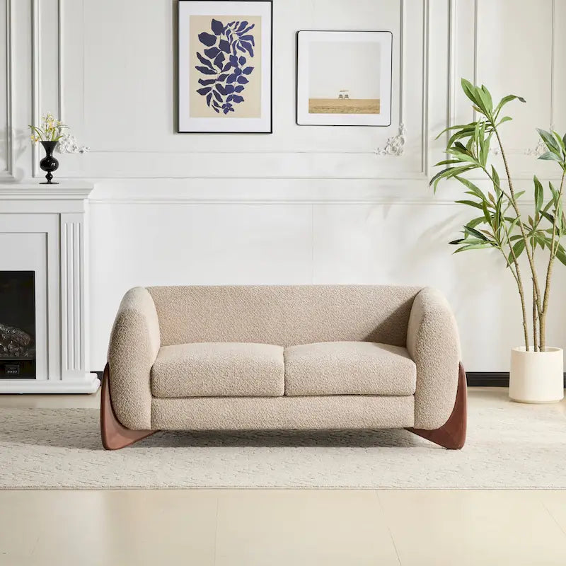 Causeuse en bouclé rembourrée Alma de Christopher Knight Home