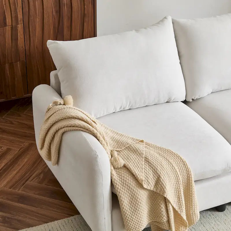 Christopher Knight Home - Canapé modulaire double place Evelyn en tissu avec ottoman