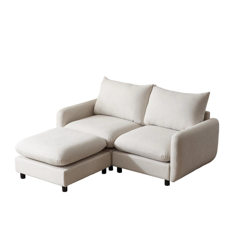 Christopher Knight Home - Canapé modulaire double place Evelyn en tissu avec ottoman