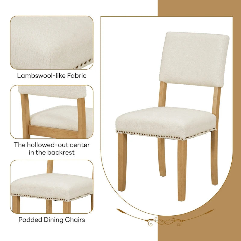 Ensemble de salle à manger moderne Sakin 5 pièces avec table ronde à piédestal et chaises rembourrées par GDFStudio