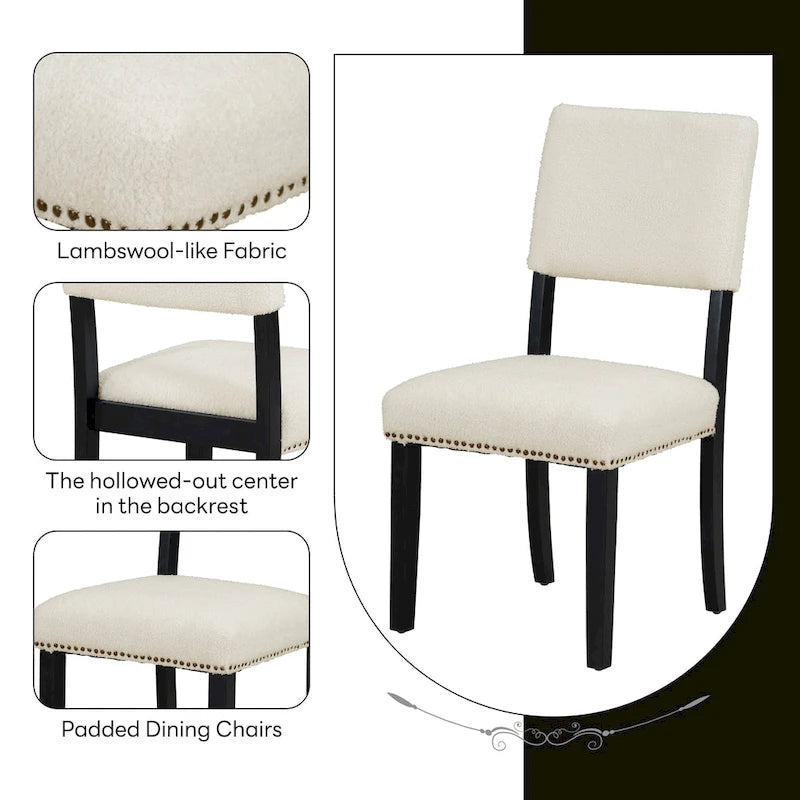 Ensemble de salle à manger moderne Sakin 5 pièces avec table ronde à piédestal et chaises rembourrées par GDFStudio