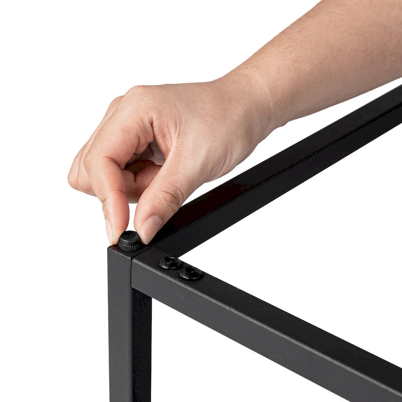Banc capitonné moderne noir Glitzhome 45W avec pieds en métal - 45W x 19H x 17.5D