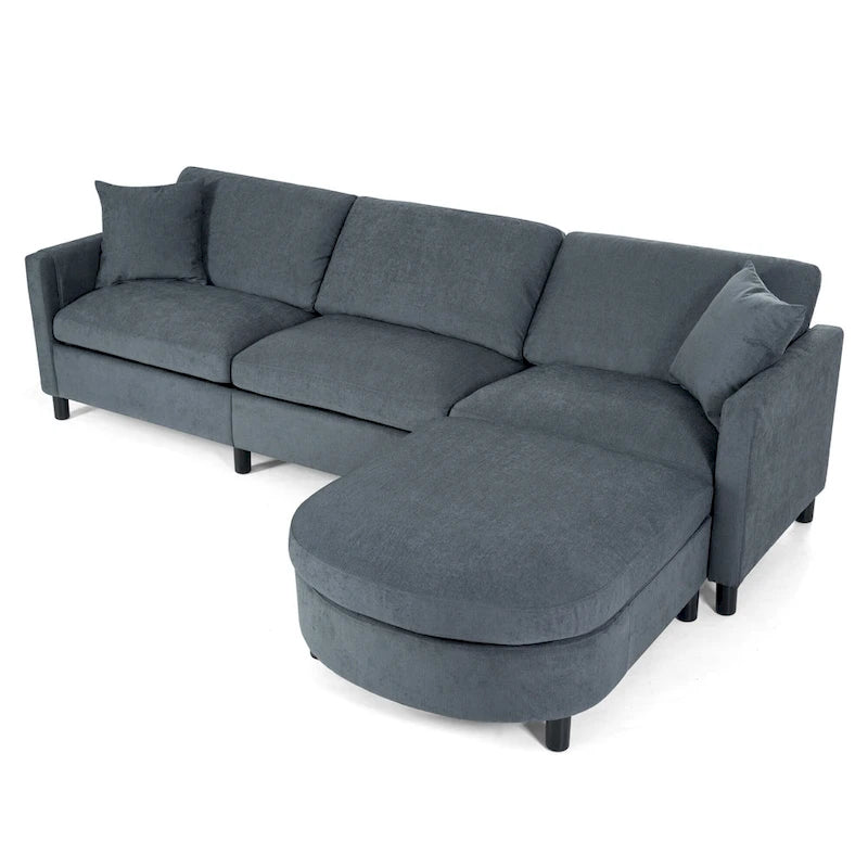 Canapé d'angle Tala avec ottoman et coussins amovibles de GDFStudio