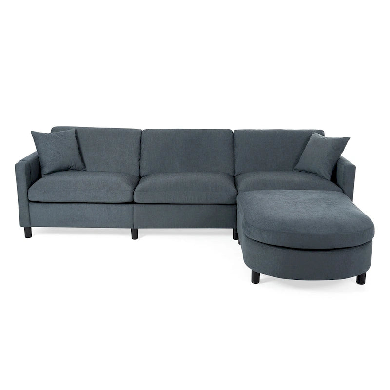 Canapé d'angle Tala avec ottoman et coussins amovibles de GDFStudio