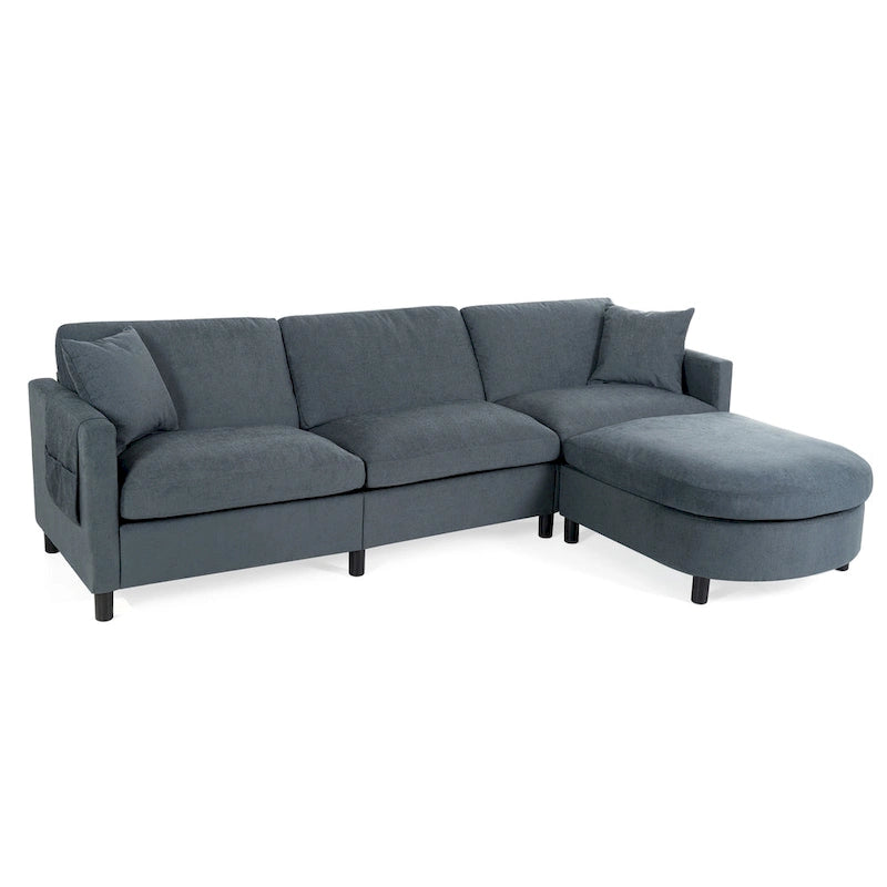 Canapé d'angle Tala avec ottoman et coussins amovibles de GDFStudio