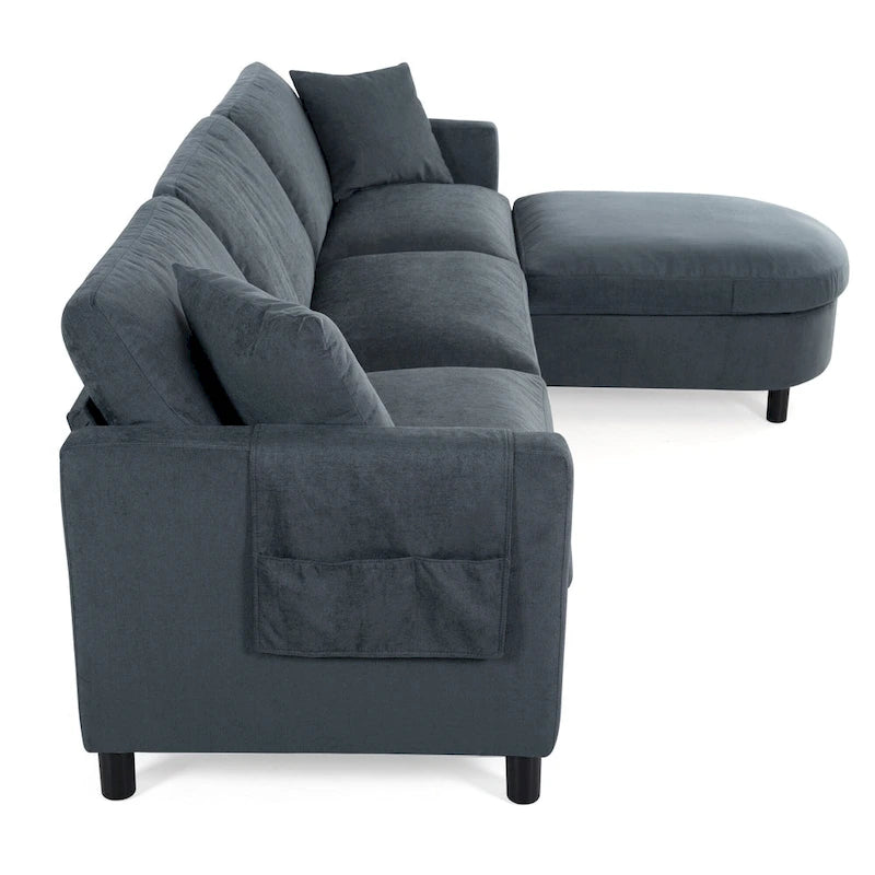 Canapé d'angle Tala avec ottoman et coussins amovibles de GDFStudio