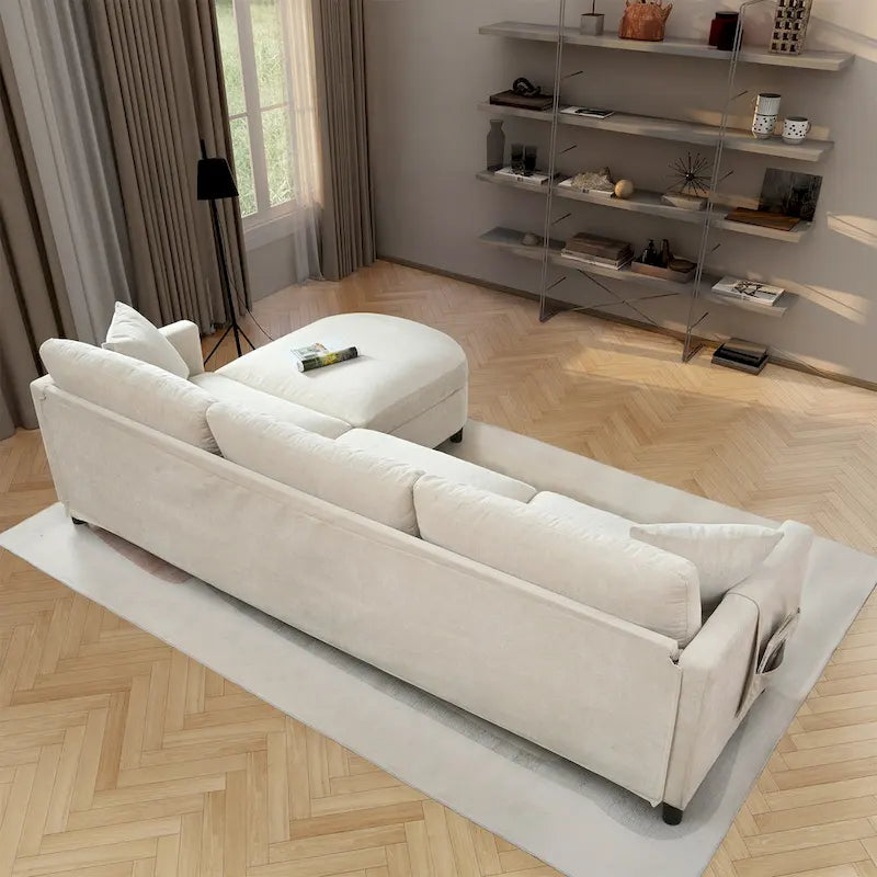 Canapé d'angle Tala avec ottoman et coussins amovibles de GDFStudio