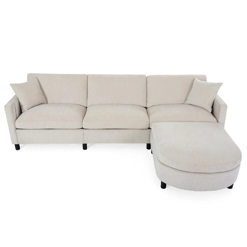 Canapé d'angle Tala avec ottoman et coussins amovibles de GDFStudio