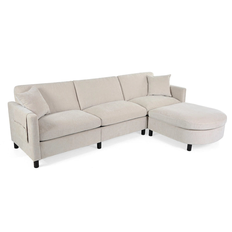 Canapé d'angle Tala avec ottoman et coussins amovibles de GDFStudio