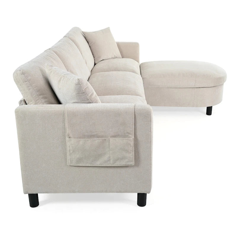 Canapé d'angle Tala avec ottoman et coussins amovibles de GDFStudio