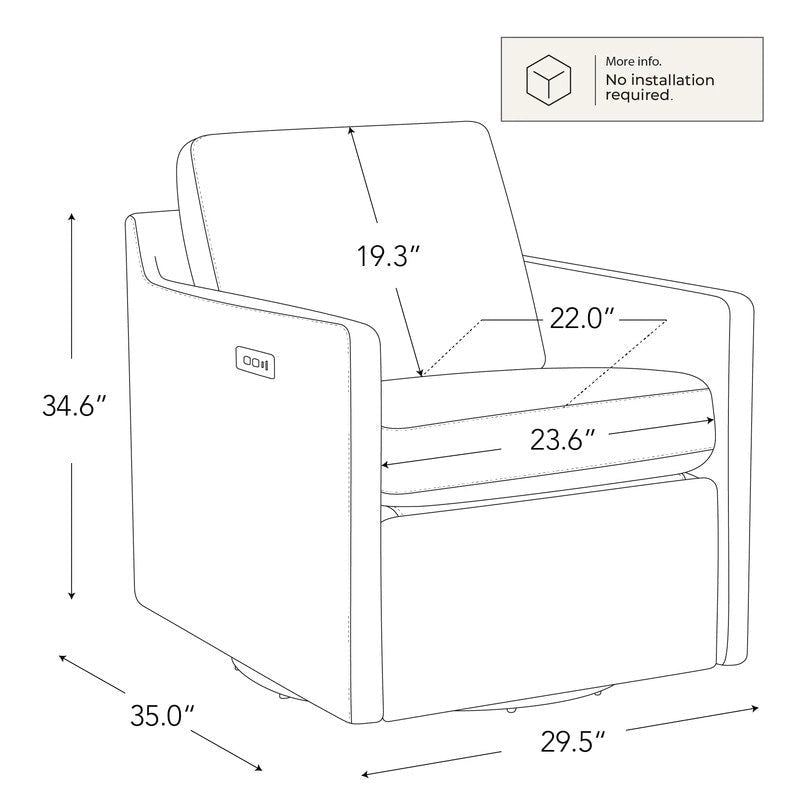 Fauteuil inclinable pivotant Nora, fauteuil d'appoint, dossier mural