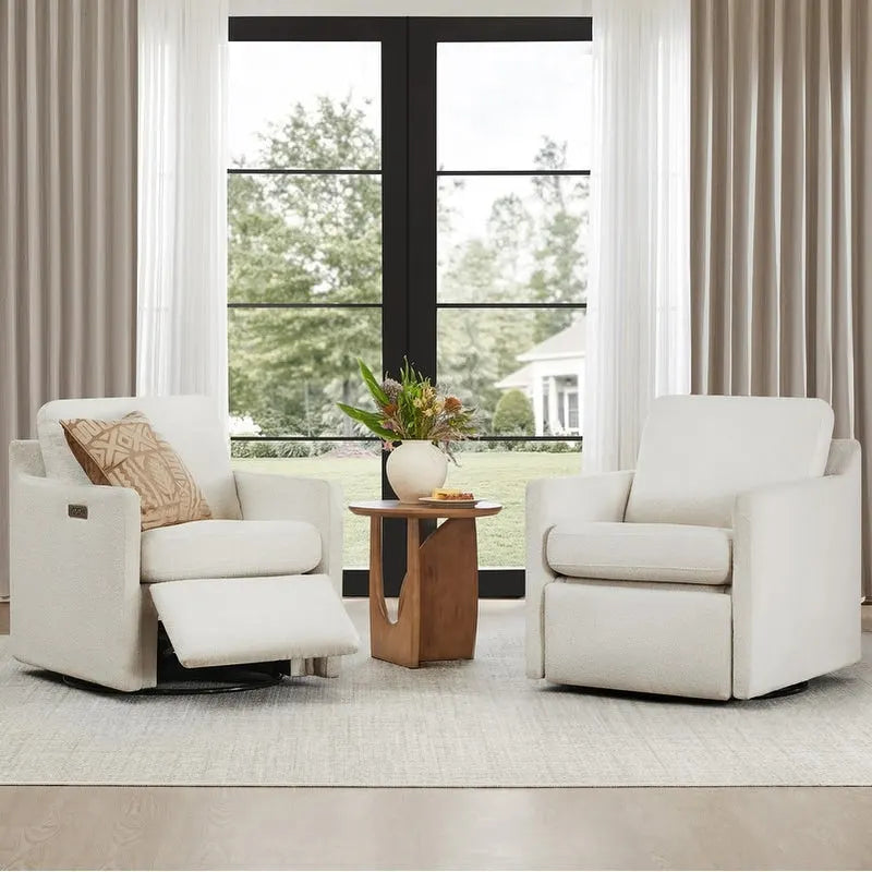 Fauteuil inclinable pivotant Nora, fauteuil d'appoint, dossier mural